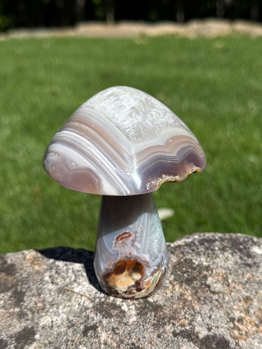 Natural Gray Agate Mushroom Natural Decor